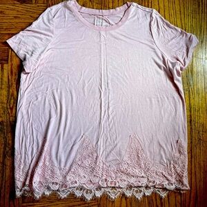 Torrid Supersoft Heritage Slub Tee with Lace Bottom